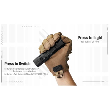 Lampe torche Nitecore EDC07 couleur : sable/désert – 1500 lumens
