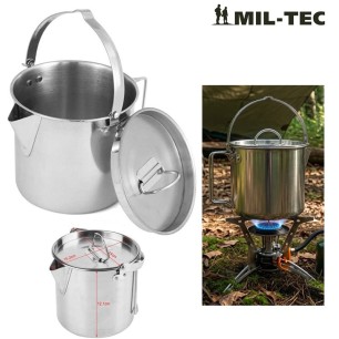 Bouilloire / Popote camping 2-en-1 Mil-Tec® INOX – 700 ml