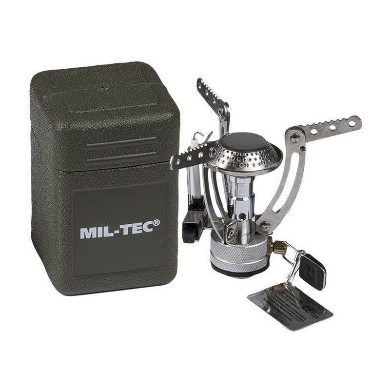Réchaud à gaz pour bivouac - Mil-Tec® – 3000 W (pour cartouche à visser) Réchaud à gaz pour bivouac - Mil-Tec® – 3000 W (pour cartouche à visser)