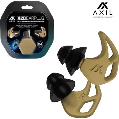 Bouchons d'oreilles militaires (BAB) Sable – AXIL X20 (s'adaptent à différentes tailles)
