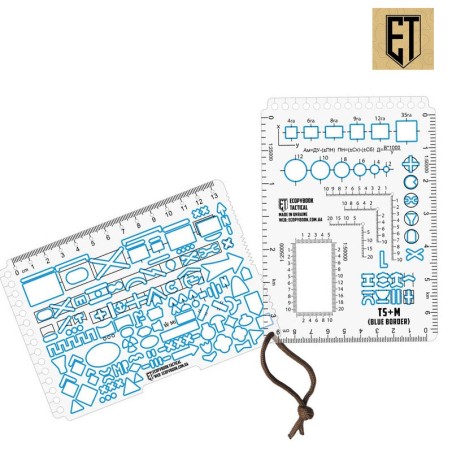 Règles topographiques militaires TZ+M A6 - Normographe OTAN (Contour bleu)