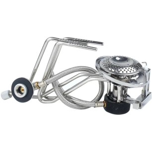Réchaud à gaz pliable Mil-Tec 3500 W avec tuyau flexible et allumage piézo EN417
