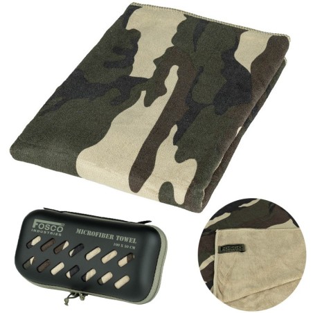 Serviette voyage séchage rapide en microfibre, camo foret