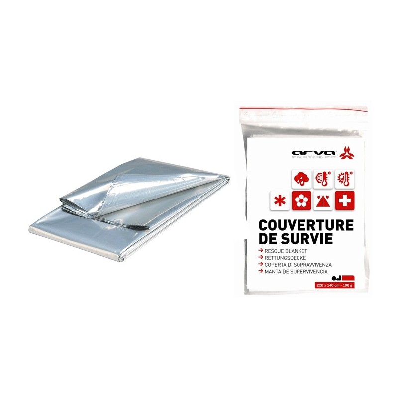 Couverture de survie ARVA 190g Couverture de survie ARVA 190g