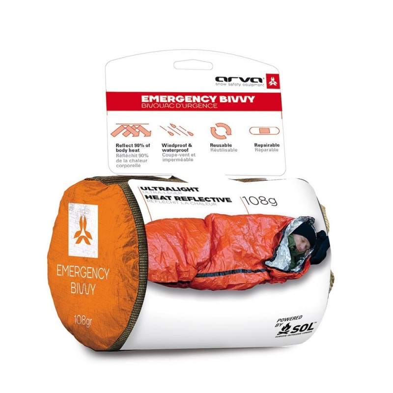 Sac de couchage d'urgence, ARVA Sac de couchage d'urgence, ARVA