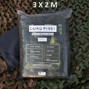 Filet de camouflage renforcé, 2 X 3 M, couleur forêt vert/marron