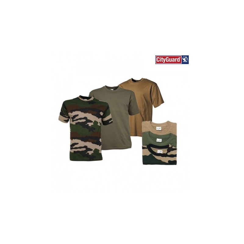 Lot de 3 Tee shirts : 1 kaki, 1 beige et 1 camouflage CE Lot de 3 Tee shirts : 1 kaki, 1 beige et 1 camouflage CE
