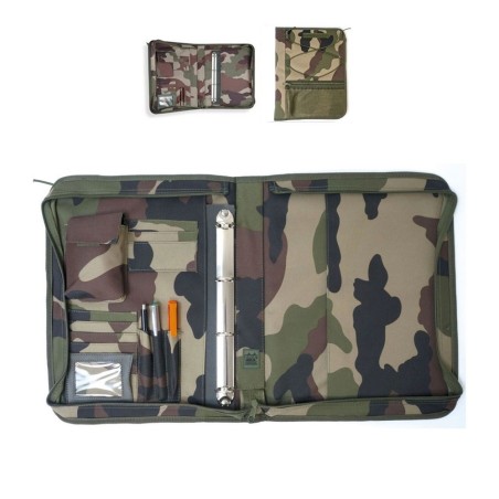 Porte classeur / document A4, camouflage armée FR
