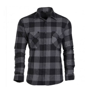 Chemise à carreaux type canadienne, GRIS/NOIR - Miltec