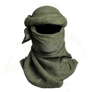 Chèche filet militaire, type touareg, couleur vert OD