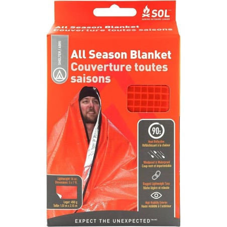 Couverture/bâche de survie réutilisable, toute saison, SOL