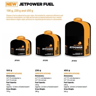 Cartouche gaz Jetboil 100g/230g/450g