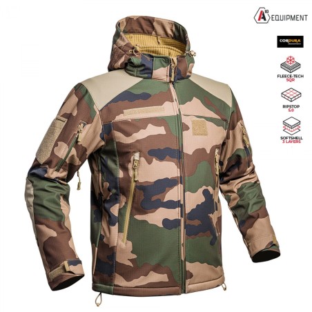 Veste Softshell militaire V2 FIGHTER A10, camo armée française