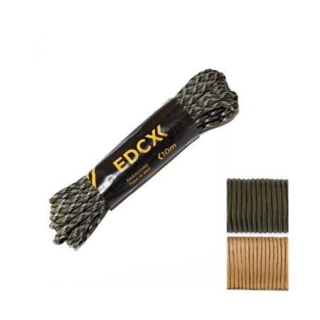 Paracord EDCX Type III 550, 10M, Camouflage Foret Centre Europe