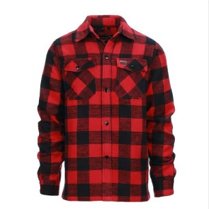 Chemise épaisse à carreaux, type bucheron, couleur rouge et noir