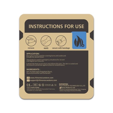 Pansement gel d'urgence pour brûlure, RHINO RESCUE™