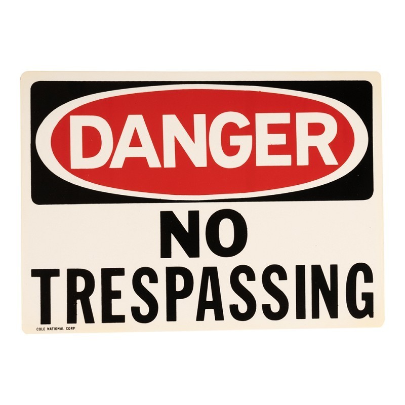 Plaque en Plastique avec Texte/Image : "Danger - No Trespassing" Plaque en Plastique avec Texte/Image : "Danger - No Trespassing"