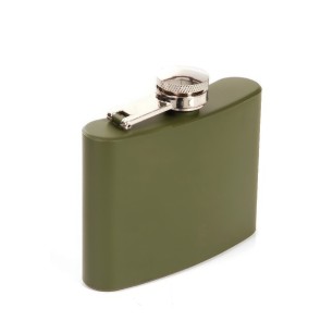 Petite flasque inox à alcool, 110ml, vert armée