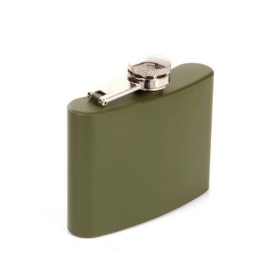 Petite flasque inox à alcool, 110ml, vert armée